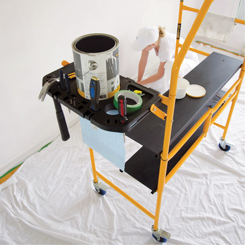 Jobsite Series 4' Safety Rail & Tool Shelf Scaffold Kit, Steel Frame, 49-1/2" D x 57-3/4" H Nassau Supply