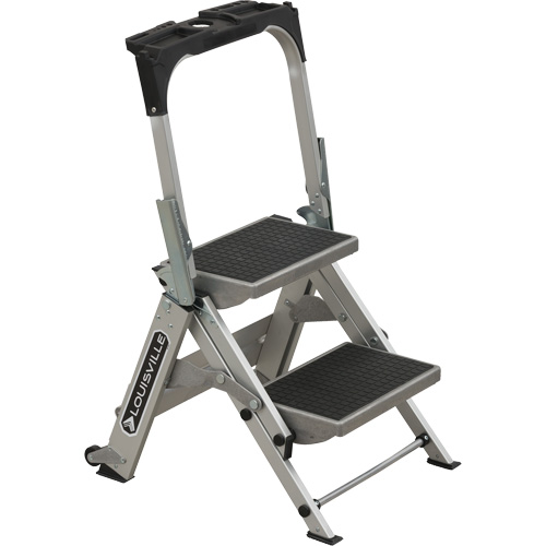 &eacute;chelle escabeau avec roues pivotantes, 2 marches, 23" x 21" x Hauteur 34,50" Nassau Supply