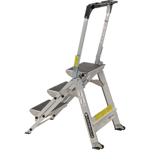 Tilt & Roll Step Stool Ladder, 3 Steps, 34" x 22" x 50.75" High Nassau Supply