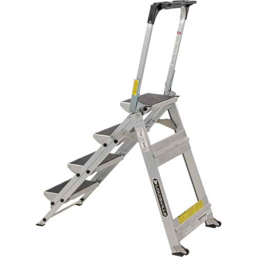 &eacute;chelle escabeau avec roues pivotantes, 4 marches, 44,25" x 22,13" x Hauteur 59" Nassau Supply