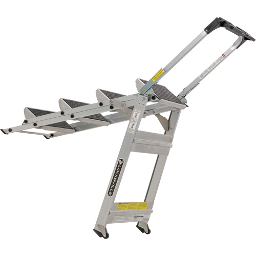&eacute;chelle escabeau avec roues pivotantes, 4 marches, 44,25" x 22,13" x Hauteur 59" Nassau Supply