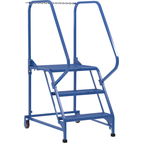 &eacute;chelle d'entretien, 3 marches, Largeur de la marche 23-9/16", Hauteur de la plateforme 30", Acier Nassau Supply