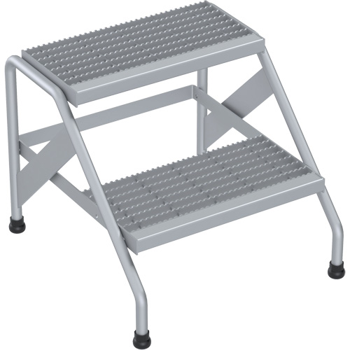 Escabeau en aluminium, 2 marche(s), 22-13/16" la x 24-9/16" lo x 20" h, Capacit&eacute; 500 lb Nassau Supply