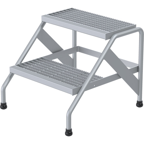 Escabeau en aluminium, 2 marche(s), 22-13/16" la x 24-9/16" lo x 20" h, Capacit&eacute; 500 lb Nassau Supply