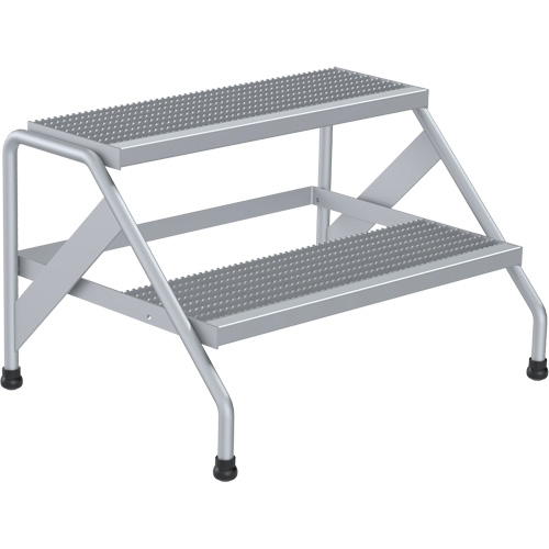 Escabeau en aluminium, 2 marche(s), 32-13/16" la x 24-9/16" lo x 20" h, Capacit&eacute; 500 lb Nassau Supply