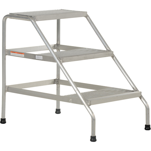 Escabeau en aluminium, 3 marche(s), 22-13/16" la x 34-9/16" lo x 30" h, Capacit&eacute; 500 lb Nassau Supply