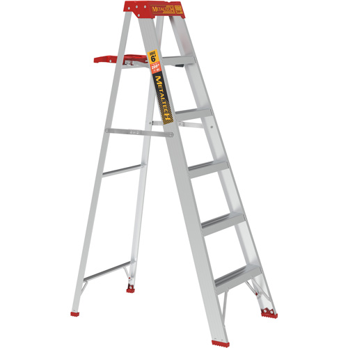 Step Ladder with Paint Tray, 6', Aluminum, 200 lbs. Capacity, Type 3 Nassau Supply