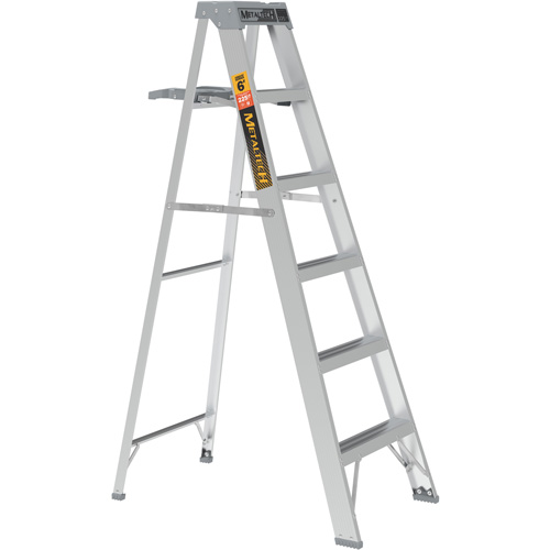 Step Ladder with Paint Tray, 6', Aluminum, 225 lbs. Capacity, Type 2 Nassau Supply