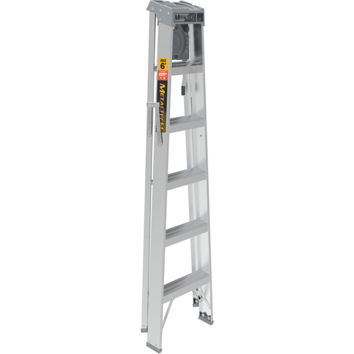 Step Ladder with Paint Tray, 6', Aluminum, 225 lbs. Capacity, Type 2 Nassau Supply