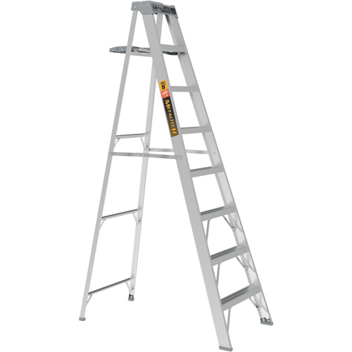 Step Ladder with Paint Tray, 8', Aluminum, 225 lbs. Capacity, Type 2 Nassau Supply