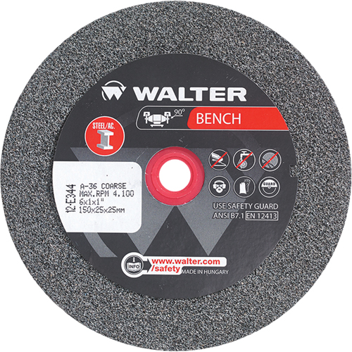 Bench Grinding Wheels, 6" x 1", 1" Arbor, 1 Nassau Supply