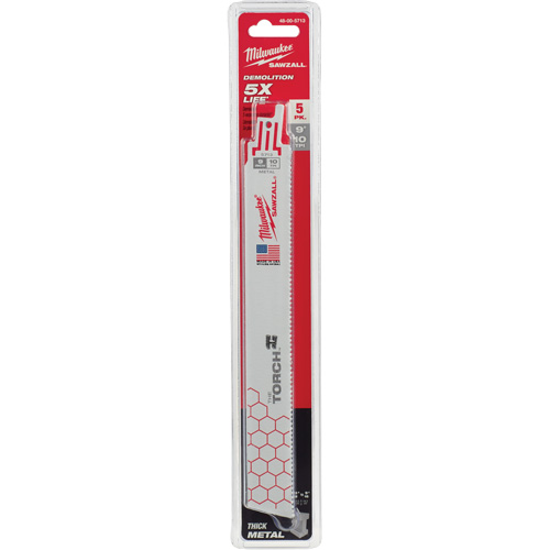 The Torch Sawzall&reg; Blades, Bi-Metal, 10 TPI, 9" L x 1" W Nassau Supply