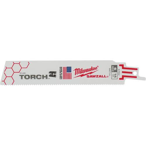Lames The Torch Sawzall, Bim&eacute;tal, 14 Dents par pouce, 6" lo x 1" la Nassau Supply