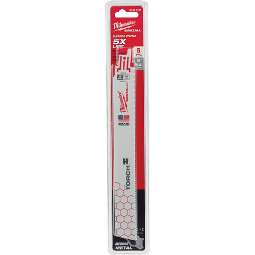 The Torch Sawzall&reg; Blades, Bi-Metal, 14 TPI, 9" L x 1" W Nassau Supply