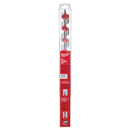 Longue m&egrave;che h&eacute;licoidale pour perceuse, Diam&egrave;tre de 1-1/4", Cannelure 15", Tige 7/16" hexagonal Nassau Supply