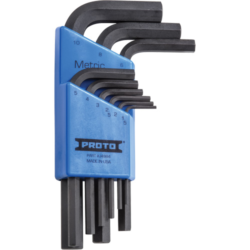 Short-Arm Hex Key Set, 9 Pcs., Metric Nassau Supply
