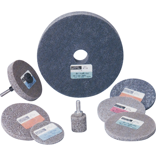 Meule homog&egrave;ne &agrave; faible densit&eacute; de s&eacute;rie 500 Standard Abrasives, 3" x 1/4", Arbre de 1/4", Grain de Moyen, Oxyde d'aluminium Nassau Supply