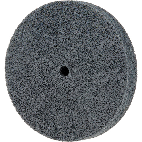 Meule homog&egrave;ne &agrave; faible densit&eacute; de s&eacute;rie 500 Standard Abrasives, 3" x 1/2", Arbre de 1/4", Grain de Fin, Carbure de silicium Nassau Supply