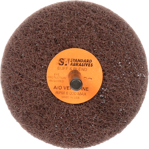 Meule Buff & Blend Standard Abrasives, 3" dia. x 1" la, Arbre 1/4", Oxyde d'aluminium Nassau Supply