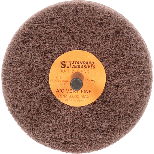 Standard Abrasives Buff & Blend Wheel, 3" Dia. x 3" W, 1/4" Arbor, Aluminum Oxide Nassau Supply