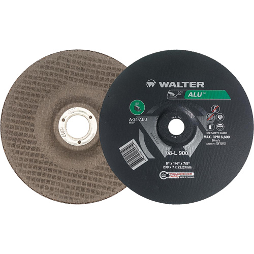 Aluminium Depressed Centre Grinding Wheels, 9" x 1/4", 7/8" Arbor, Type 27 Nassau Supply