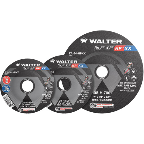 HP XX Grinding Wheel, 4-1/2" x 1/4", 7/8" Arbor, Type 27S Nassau Supply