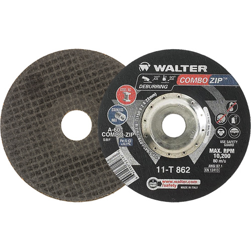 Right Angle Grinder Reinforced Cut-Off Wheels - Combo Zip, 6" x 5/64", 7/8" Arbor, Type 27 Nassau Supply