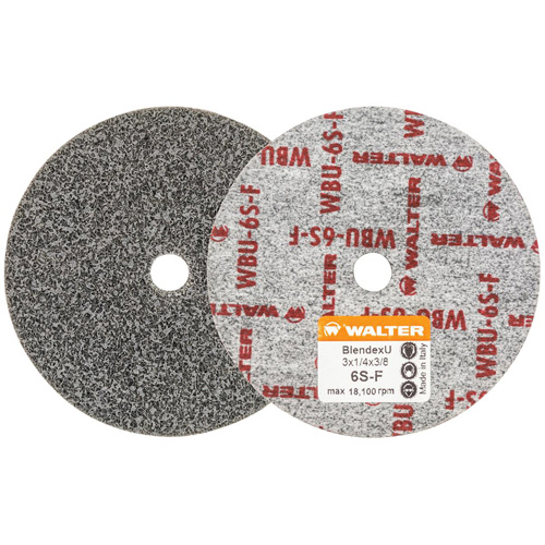 Blendex U Finishing Wheel, 3" Dia., 6SF Grit, Silicon Carbide Nassau Supply