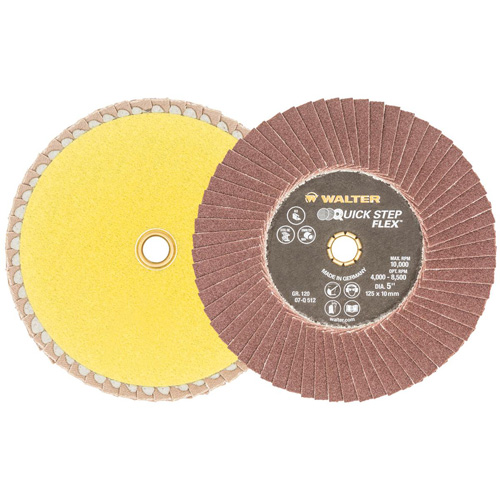 Disque &agrave; lamelles QUICK-STEP FLEX, 5" x Type 29, Grain 120, Oxyde d'aluminium Nassau Supply