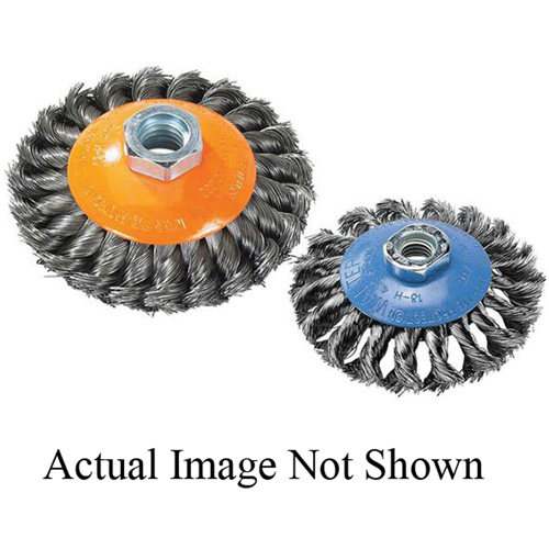 Knot-Twisted Wire Saucer Cup Brush, 6" Dia. x 5/8"-11 Arbor Nassau Supply