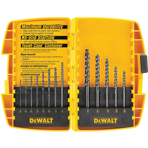 Black & Gold Drill Bit Set, 13 Pieces, High Speed Steel Nassau Supply