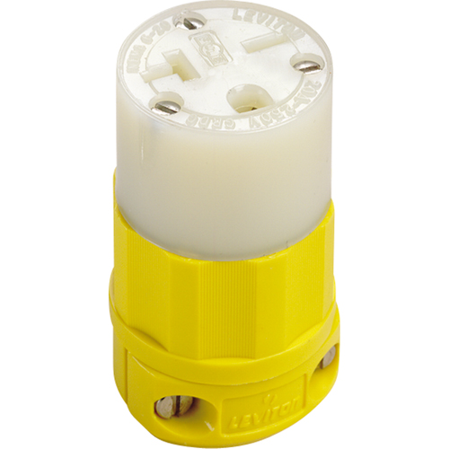 2-Pole 3-Wire Grounding Straight Blade Connector, 5-20P, Nylon Nassau Supply