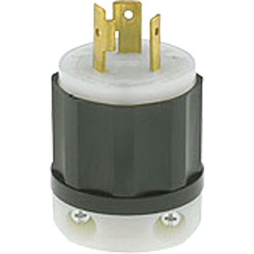 Prise mise &agrave; la terre verrouillable &agrave; deux bornes et trois fils, Nylon, 20 A, 250 V, L6-20P Nassau Supply