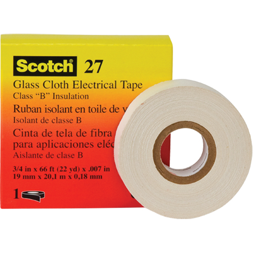 Scotch&reg; 27 Glass Cloth Electrical Tape, 19 mm (3/4") W x 20 m (66') L Nassau Supply