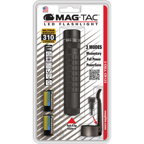 Mag-Tac Tactical Flashlights, LED, 310 Lumens, CR123 Batteries Nassau Supply