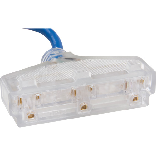 Cordon rallonge en caoutchouc TPE avec indicateur lumineux, Toutes saisons, SJEOW, AWG 14/3, 15 A, 3 prise(s), 25' Nassau Supply