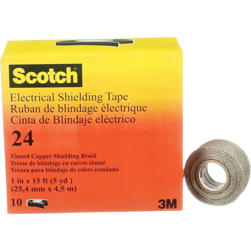 Scotch&reg; Electrical Shielding Tape, 25.4 mm (1") x 4.6 m (15'), Black, 16 mils Nassau Supply