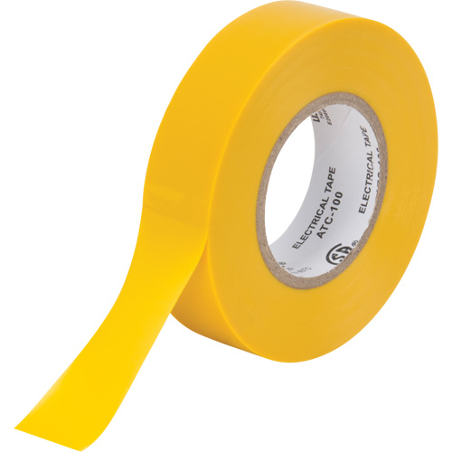 Electrical Tape, 19 mm (3/4") x 18 M (60'), Yellow, 7 mils Nassau Supply
