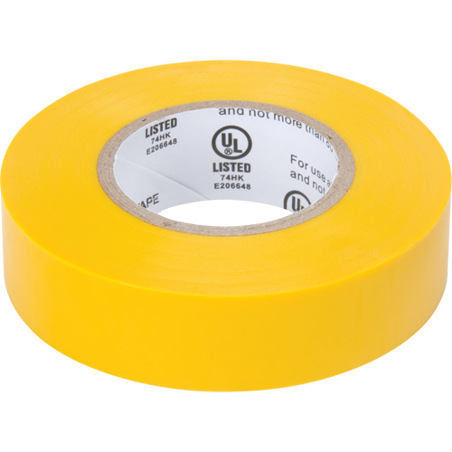 Electrical Tape, 19 mm (3/4") x 18 M (60'), Yellow, 7 mils Nassau Supply
