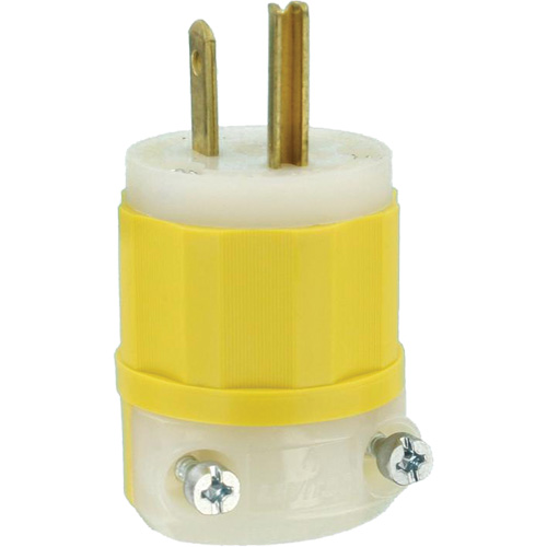 Prise &agrave; lame droite de calibre industriel, Nylon modifi&eacute; antichoc, 15 A, 125 V Nassau Supply