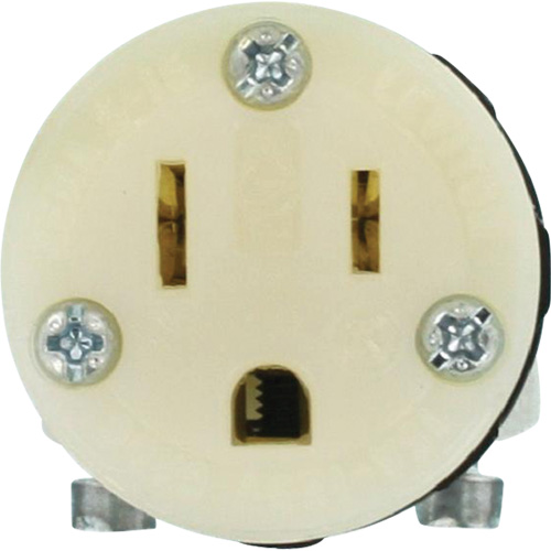 Hospital Grade Extension Plug Connector, 5-15R, Nylon Nassau Supply