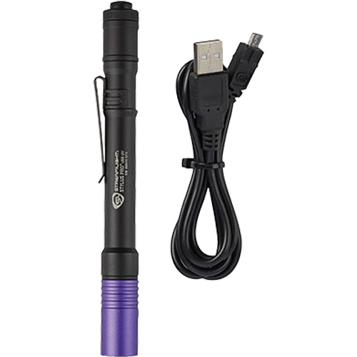 Lampe stylo UV avec port de recharge micro USB Stylus Pro, DEL, Corps en Aluminium, piles Rechargeable, Compris Nassau Supply