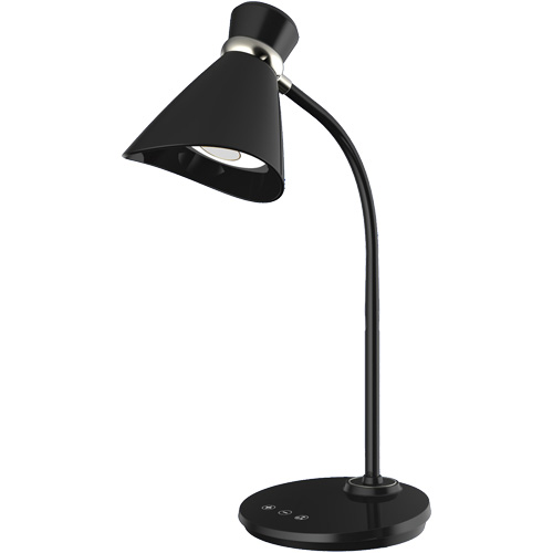 Lampe de bureau, 6 W, DEL, Col 16", Noir Nassau Supply
