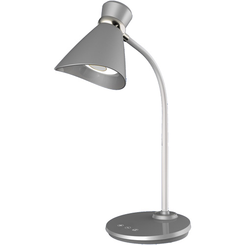 Lampe de bureau, 6 W, DEL, Col 16", Argent Nassau Supply