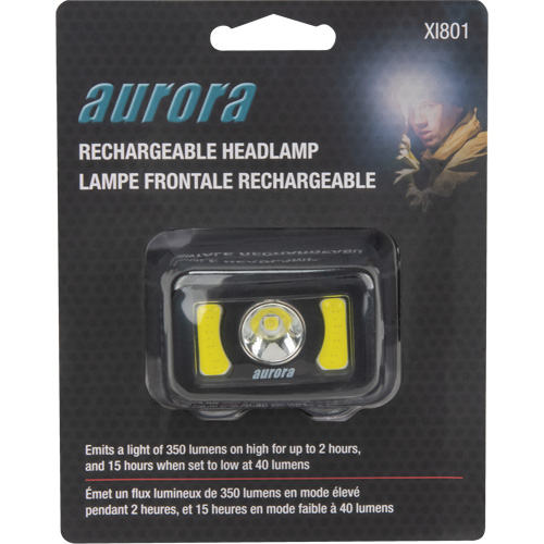 Lampe frontale, DEL, 350 lumens, 2 hres de fonctionnement, piles Rechargeable Nassau Supply