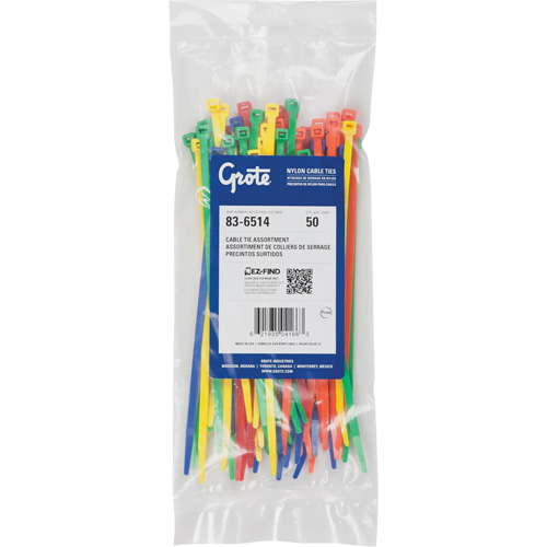 Nylon Cable Ties, 8" Long, 50 lbs. Tensile Strength Nassau Supply