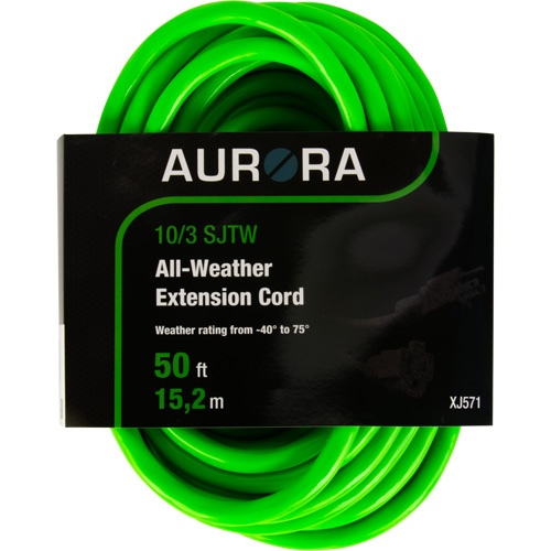 Cordon rallonge de calibre industriel, Toutes saisons, SJTW, AWG 10/3, 15 A, 50' Nassau Supply