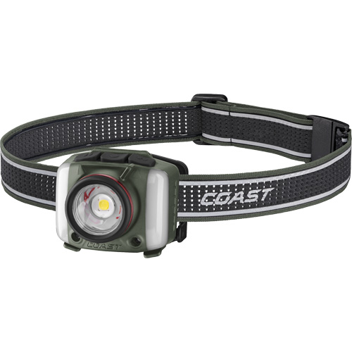 Lampe frontale FL97R &agrave; trois couleurs avec syst&egrave;me Twist Focus et commande vocale, DEL, 830 lumens, 2 hres de fonctionnement, piles Rechargeable Nassau Supply