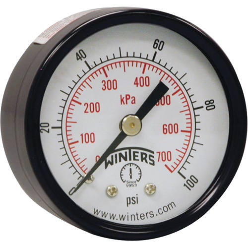 Manom&egrave;tre &eacute;conomique,  2", 0 - 160 psi, Fixation arri&egrave;re, Analogique Nassau Supply