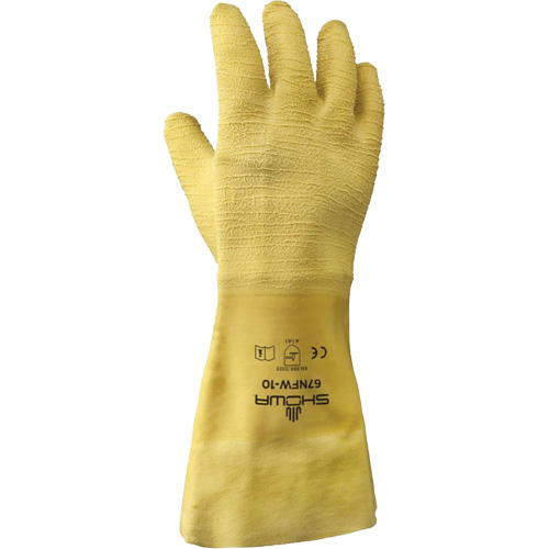 Gants pour usage g&eacute;n&eacute;ral 67NFW, 10/Grand, R&ecirc;vetement Latex de caoutchouc, Enveloppe en Coton Nassau Supply